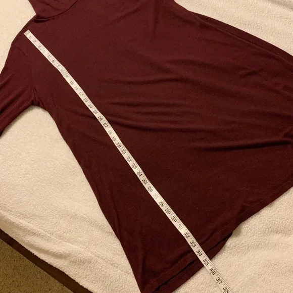 American Eagle Dress Burgundy Soft Swing Knit Mock Neck - Picture 5 of 10